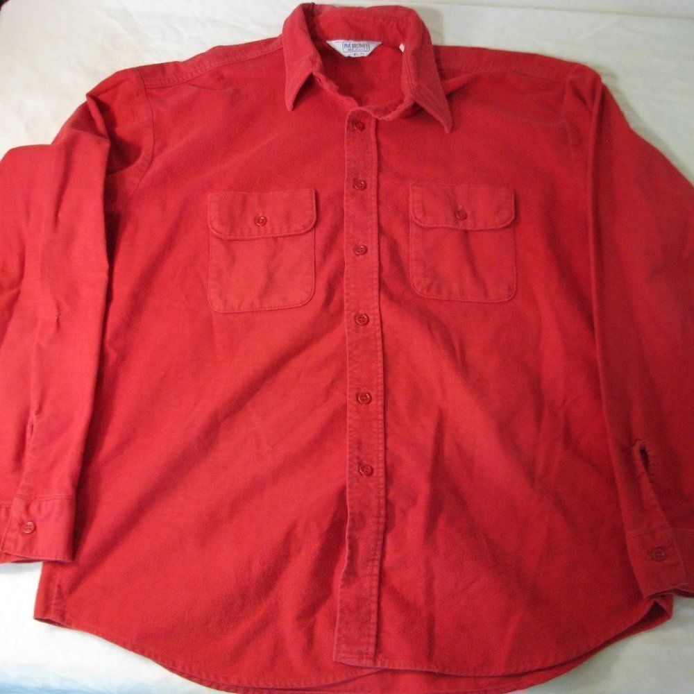 Vintage Five Brother Red Flannel Button Down Shirt
